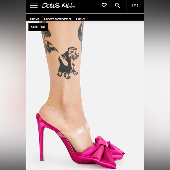 Azalea Wang 🎀 Fushia bright Pink Bow Backless Heels Sz.8 - Picture 2 of 16